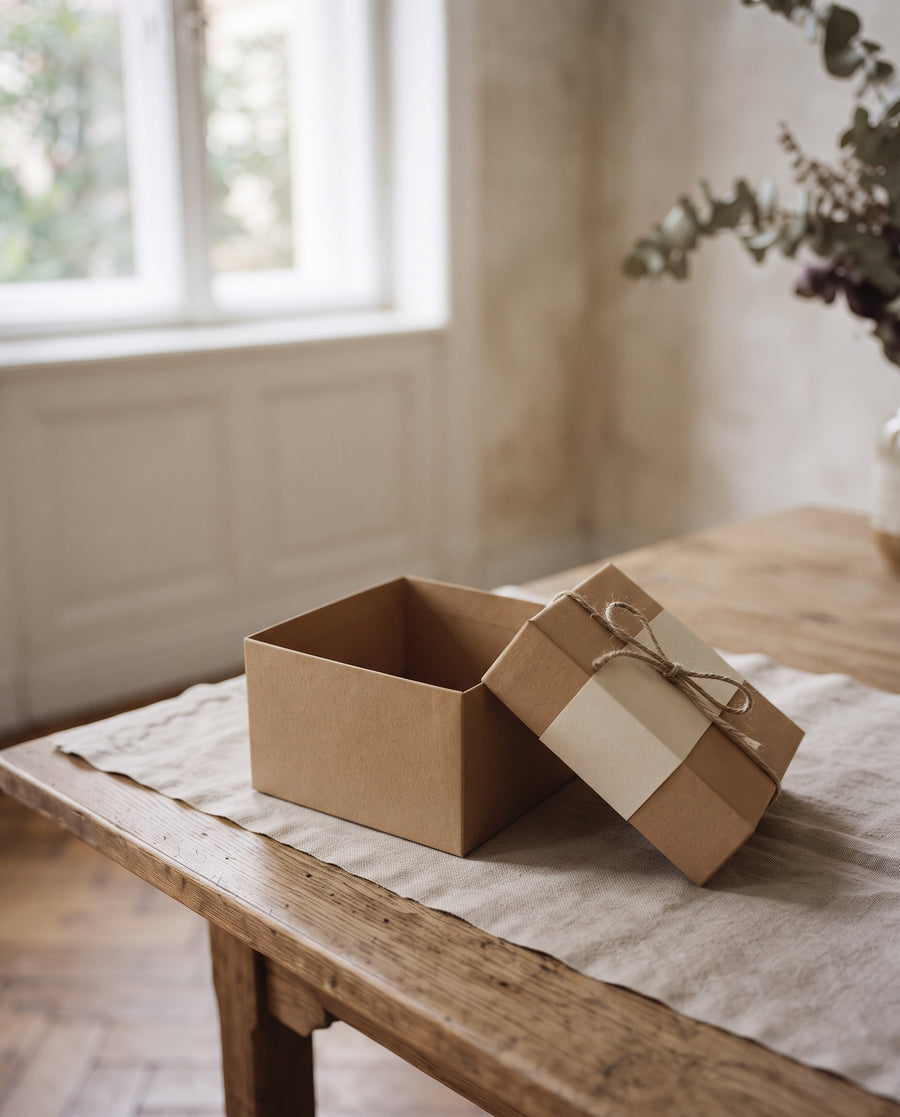 Kraftpapier-Schachteln mit Banderole, 25 Stück, Faltschachteln mit Papierbanderole, Ansicht 2