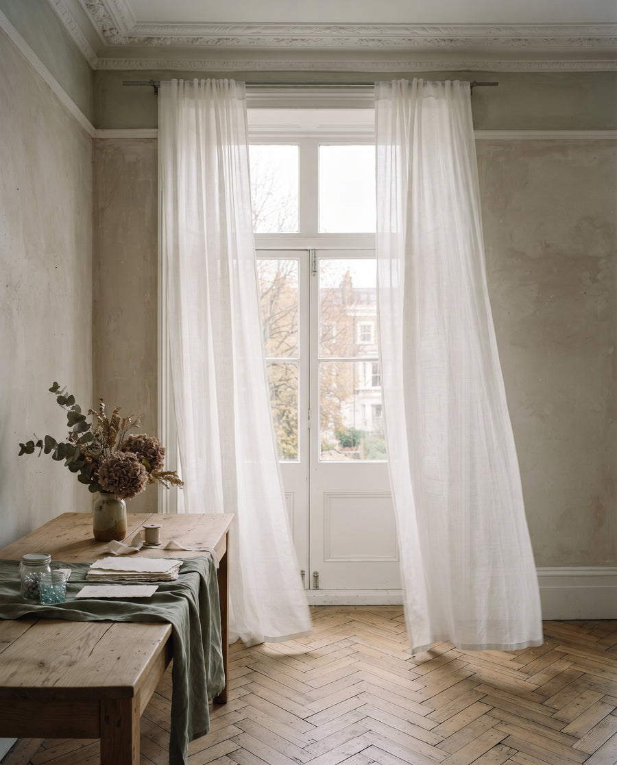 Leinenvoile, 300 cm breit, Halbtransparente Meterware für Bögen und Fenster, Ansicht 1