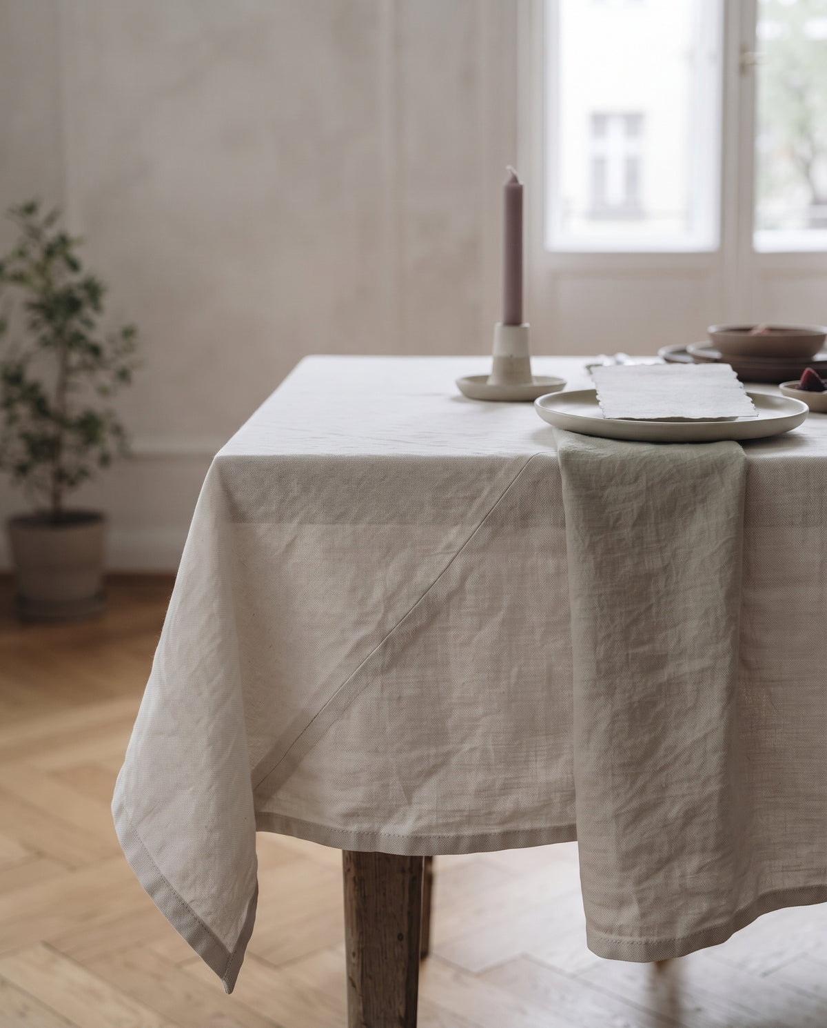 Leinen-Tischdecke 160 × 300 cm, Große Tischdecke für die Festtafel, Ansicht 2