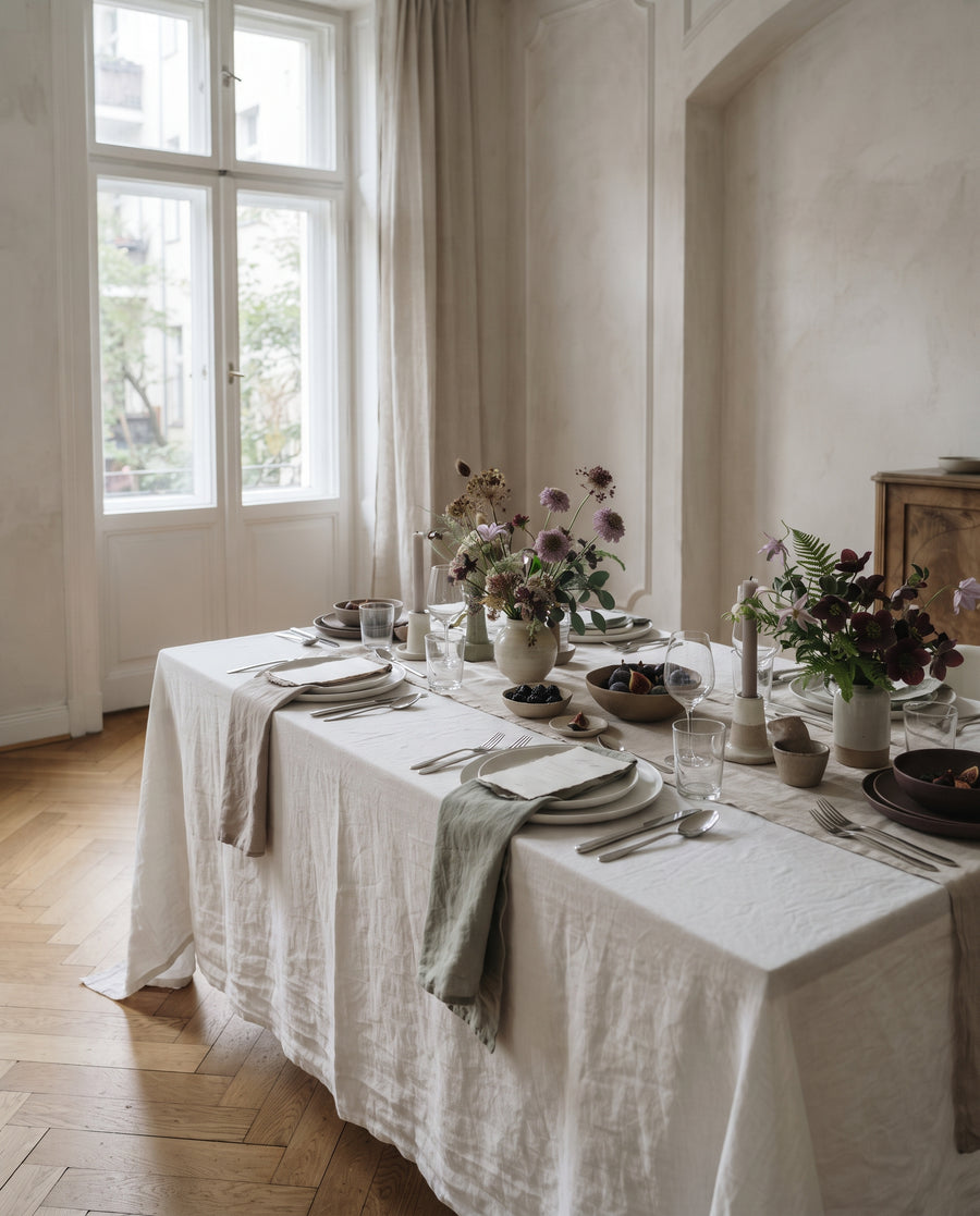 Leinen-Tischdecke 160 × 300 cm, Große Tischdecke für die Festtafel, Ansicht 1